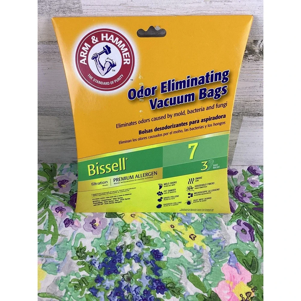 NEW Arm & Hammer Bissell 7 Odor Eliminating Vacuum Bags (3) & Filters 7 & 9 (2)